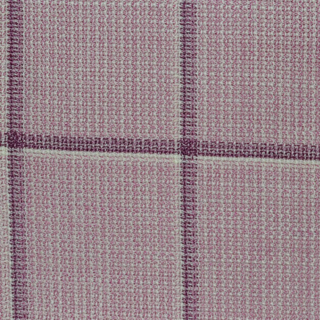 Pale Pink Tonal Unbalanced Windowpane 2 1/8 x 2 5/8 Inch Lightweight MESH Jacketings by Holland and Sherry Yorkshire Fabric