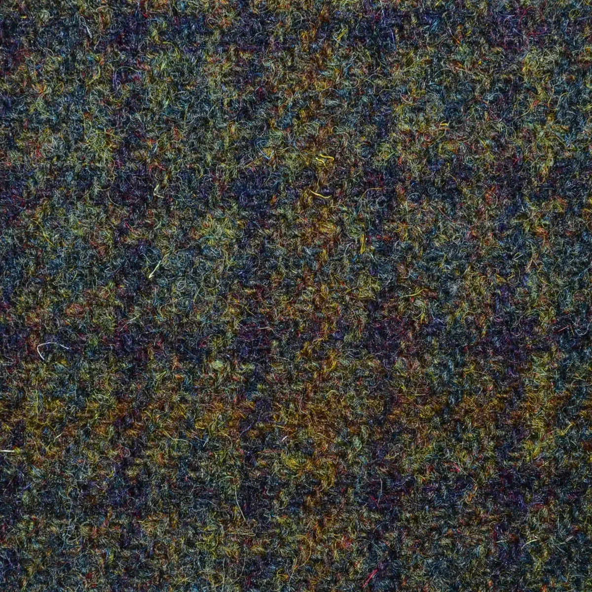 Forest Green Gun Club with Antique Gold Windowpane Check All Wool Harris Tweed Yorkshire Fabric