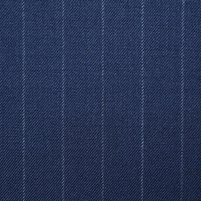 Dark Navy Blue Chalk Stripe Super 100's All Wool Worsted Suiting By Holland & Sherry Yorkshire Fabric