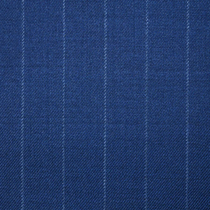 Navy Blue Chalk Stripe Super 100's All Wool Worsted Suiting By Holland & Sherry Yorkshire Fabric