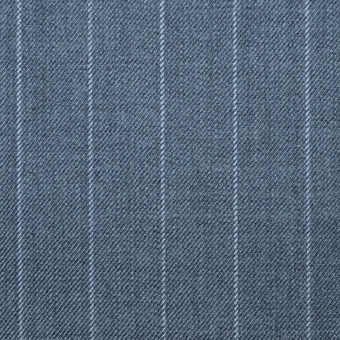 Grey Chalk Stripe Super 100's All Wool Worsted Suiting By Holland & Sherry Yorkshire Fabric