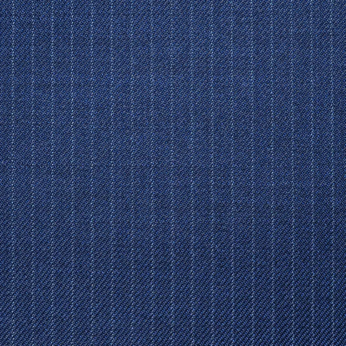 Navy Blue Narrow Lace Line Stripe Super 100's All Wool Worsted Suiting By Holland & Sherry Yorkshire Fabric