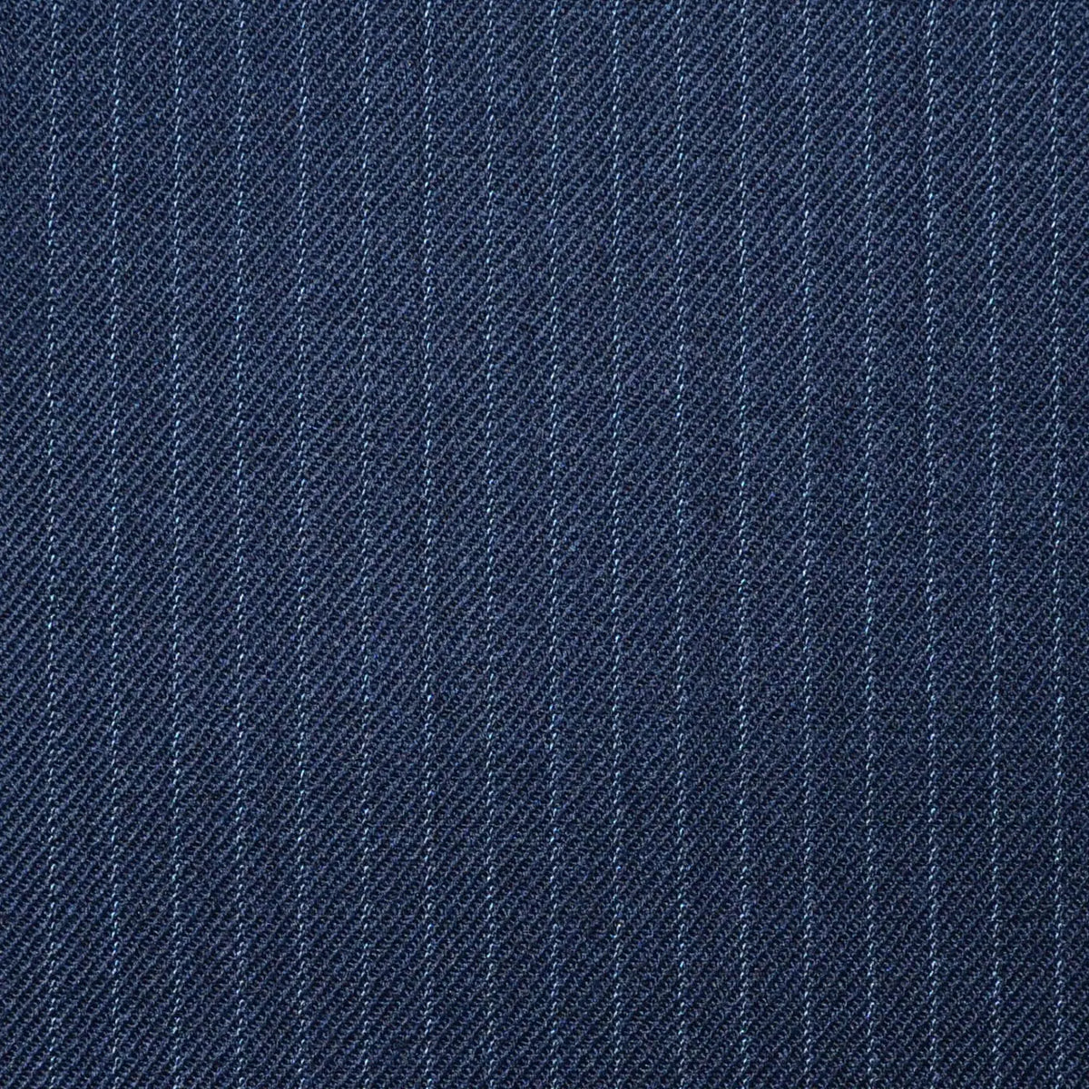 Dark Navy Blue Narrow Lace Line Stripe Super 100's All Wool Worsted Suiting By Holland & Sherry Yorkshire Fabric