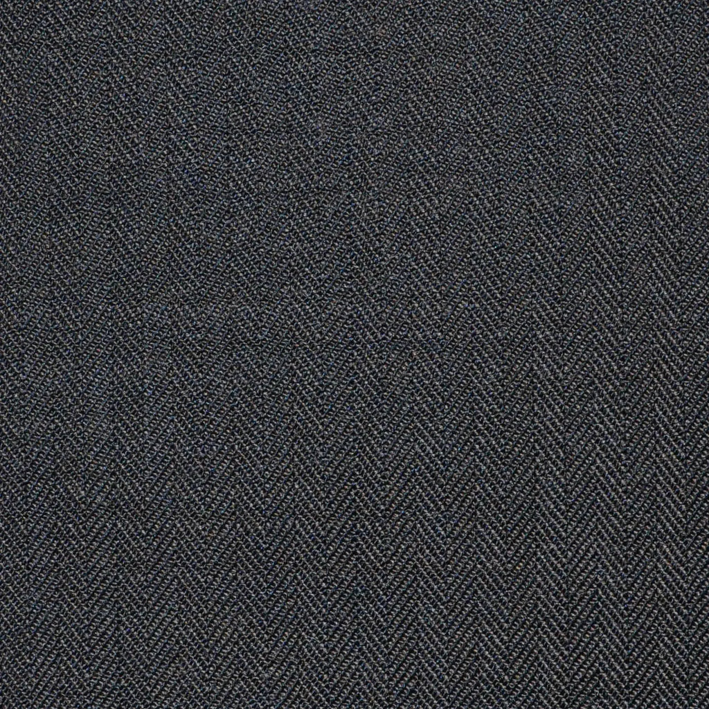 Brown Herringbone Super 100's All Wool Worsted Suiting By Holland & Sherry Yorkshire Fabric