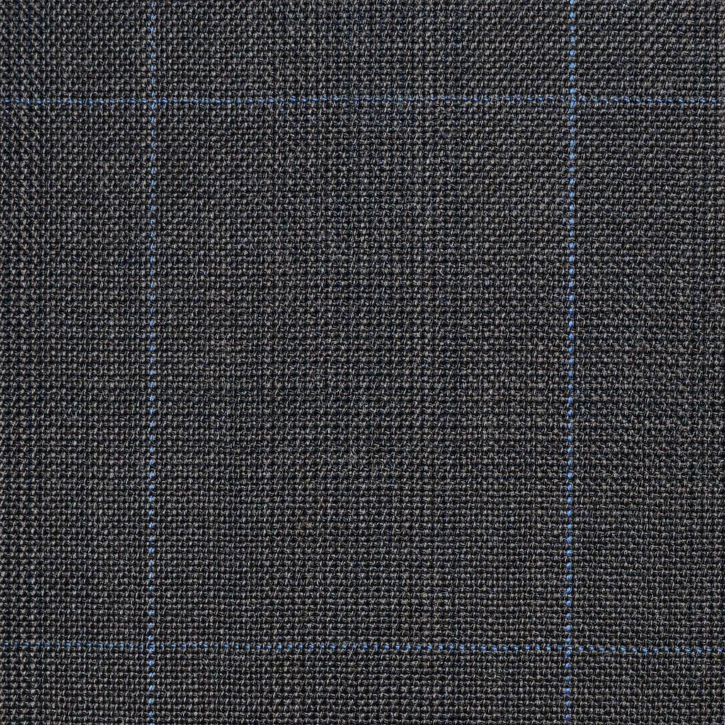 Brown Split Matt Glen Check Super 100's All Wool Worsted Suiting By Holland & Sherry Yorkshire Fabric