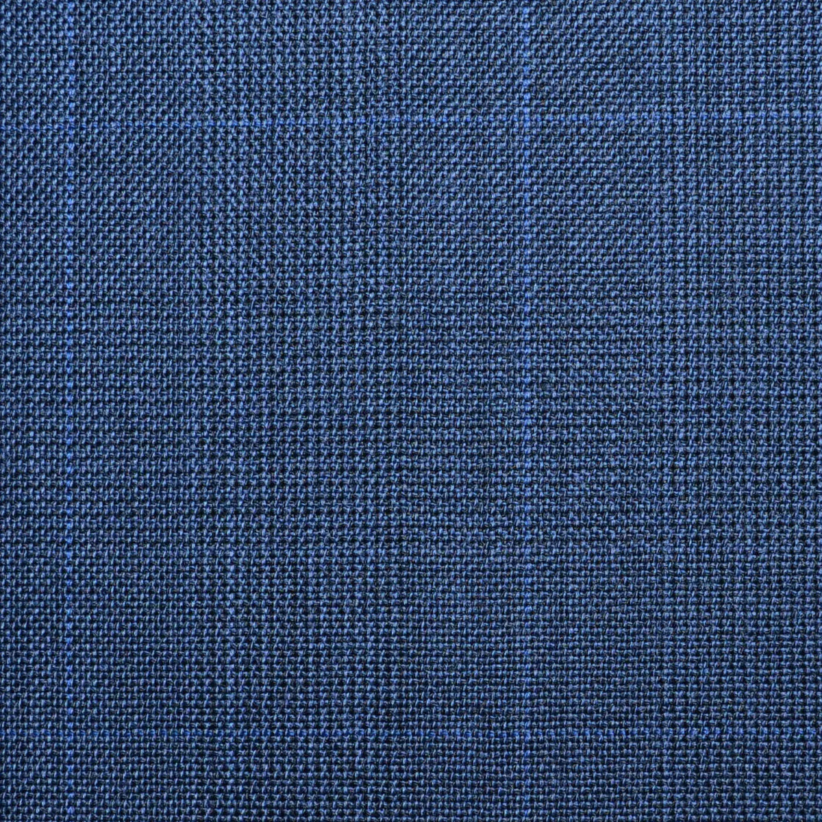 Navy Blue Split Matt Glen Check Super 100's All Wool Worsted Suiting By Holland & Sherry Yorkshire Fabric