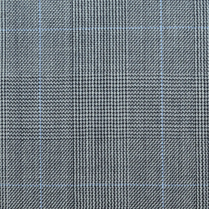 Black and White Split Matt Glen Check Super 100's All Wool Worsted Suiting By Holland & Sherry Yorkshire Fabric