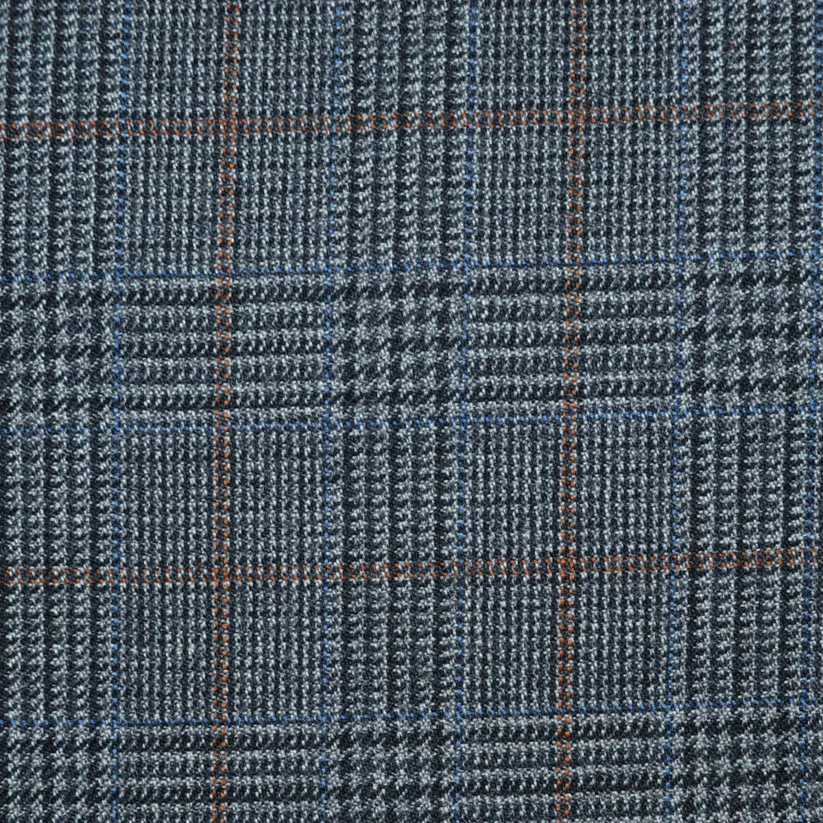 Grey/Brown with Tan Glen Check All Wool Vintage Twist Suiting - 
