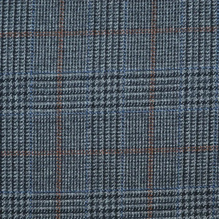 Grey/Brown with Tan Glen Check All Wool Vintage Twist Suiting - 
