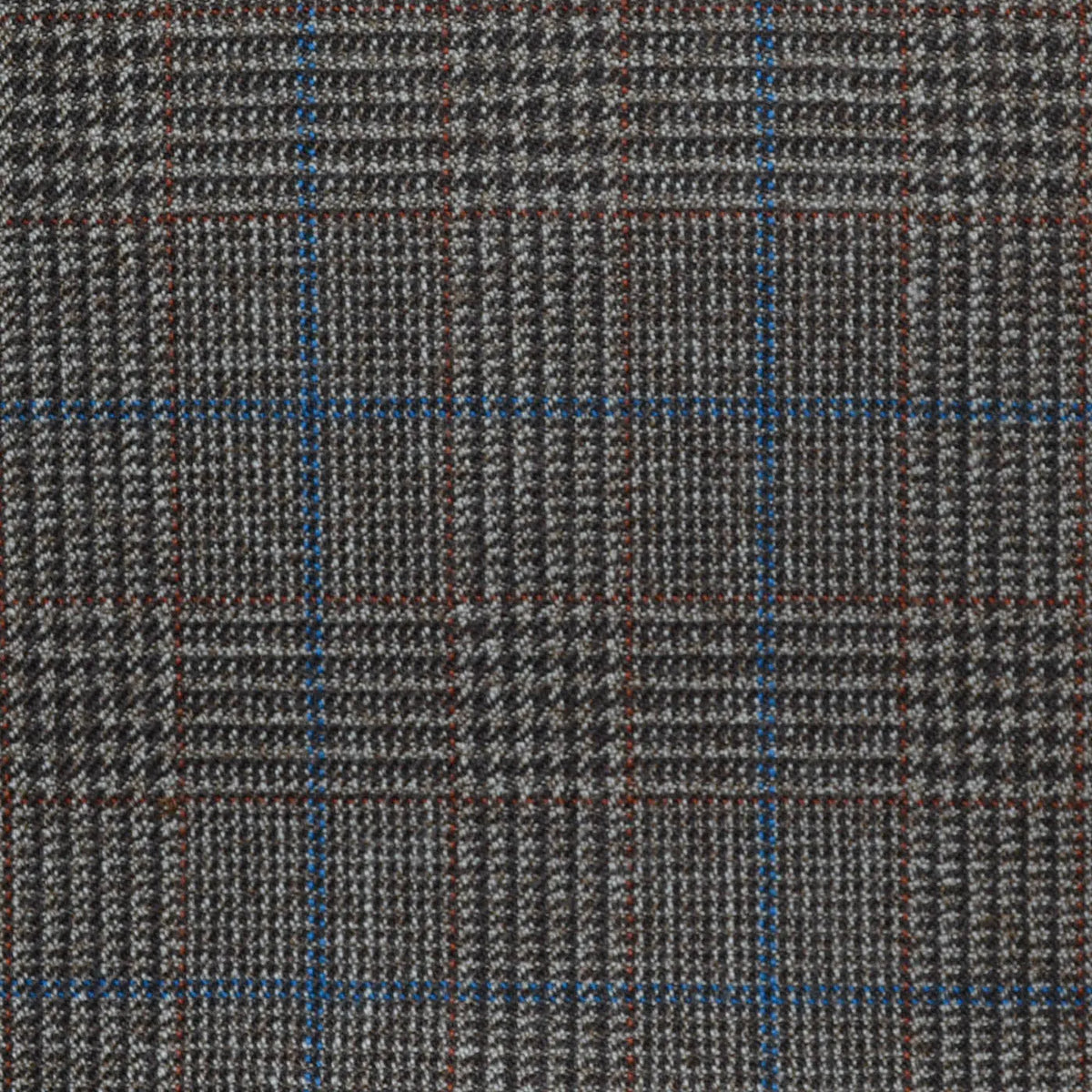 Brown with Blue Glen Check All Wool Vintage Twist Suiting - Yorkshire 