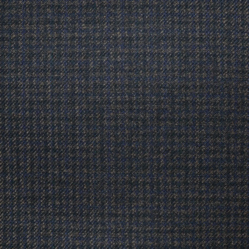 Dark Brown Dogtooth All Wool Vintage Twist Suiting - Yorkshire Fabric