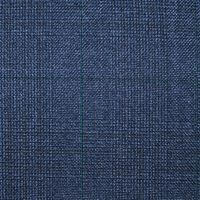Medium Blue Glen All Wool Vintage Twist Suiting - Yorkshire Fabric