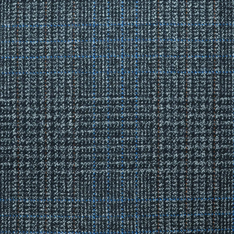 Medium Grey Glen Check All Wool Vintage Twist Suiting Yorkshire Fabric