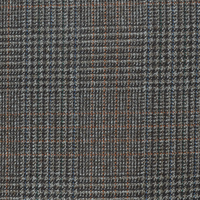 Medium Brown Glen Check All Wool Vintage Twist Suiting Yorkshire Fabric