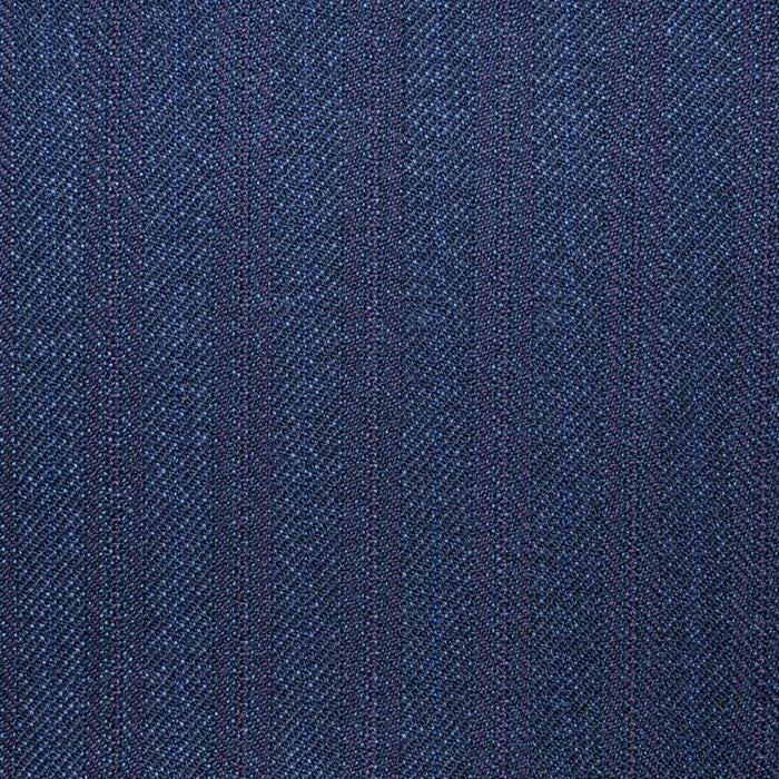 Navy Blue Classic Stripe All Wool Vintage Twist Suiting Yorkshire Fabric