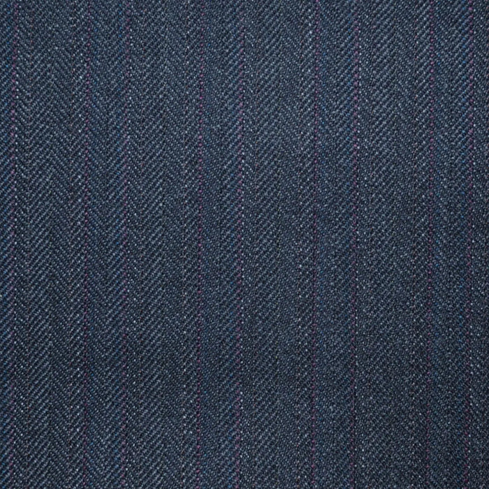 Charcoal Grey Multi Stripe All Wool Vintage Twist Suiting Yorkshire Fabric