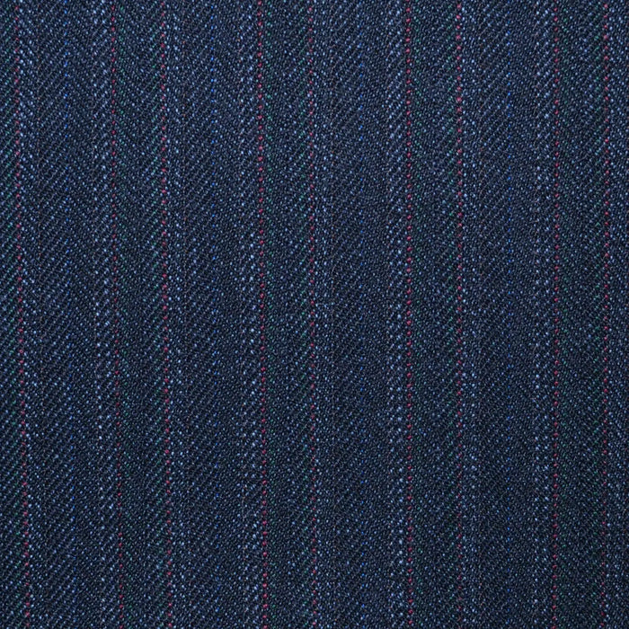 Dark Grey Multi Stripe All Wool Vintage Twist Suiting Yorkshire Fabric