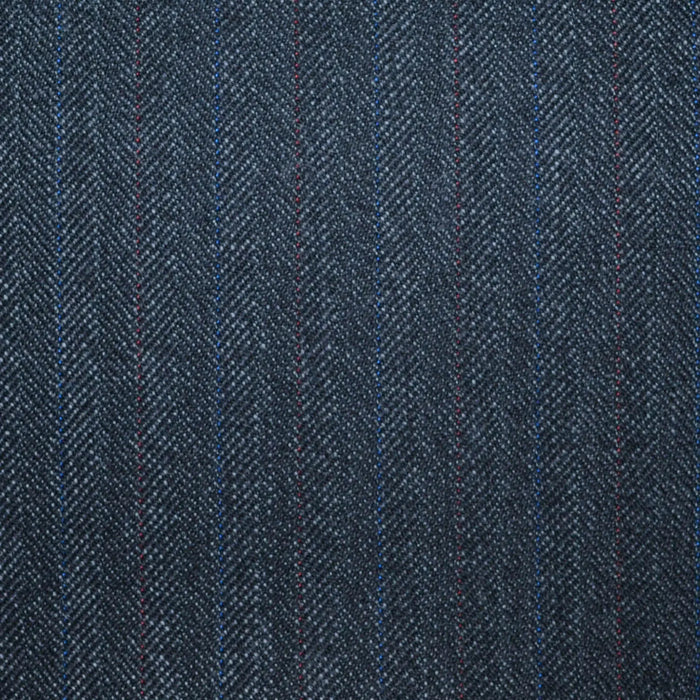 Charcoal Grey Subtle Herringbone Stripe All Wool Vintage Twist Suiting Yorkshire Fabric