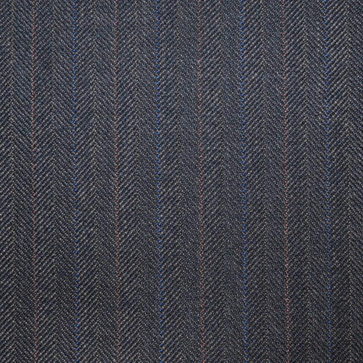 Dark Brown Subtle Herringbone Stripe All Wool Vintage Twist Suiting Yorkshire Fabric