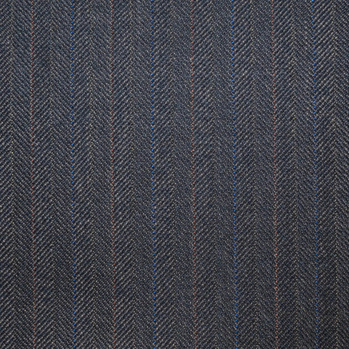Dark Brown Subtle Herringbone Stripe All Wool Vintage Twist Suiting Yorkshire Fabric