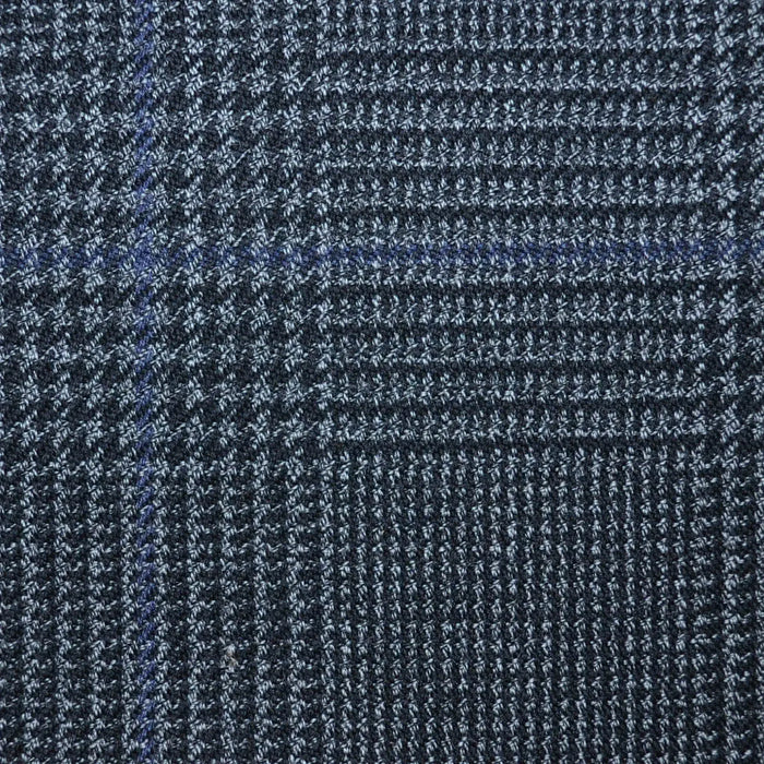 Charcoal Grey Large Glen Check All Wool Vintage Twist Suiting Yorkshire Fabric