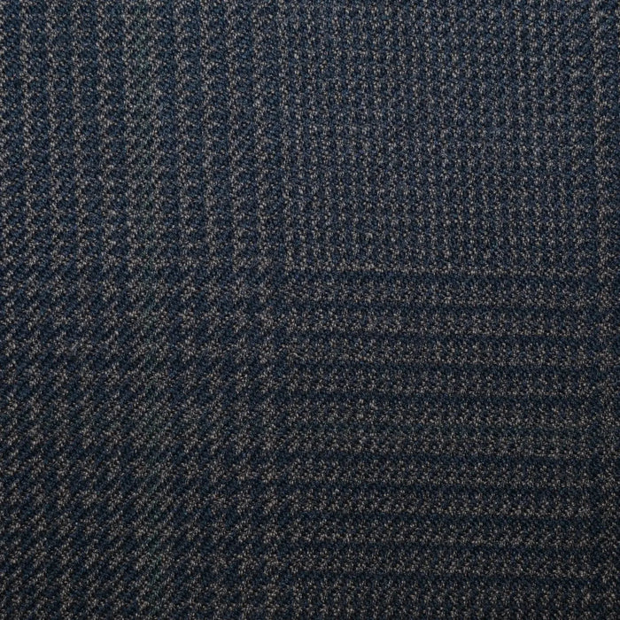 Dark Brown Large Glen Check All Wool Vintage Twist Suiting Yorkshire Fabric