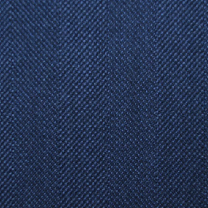 Navy Blue Wide Herringbone All Wool Vintage Twist Suiting Yorkshire Fabric