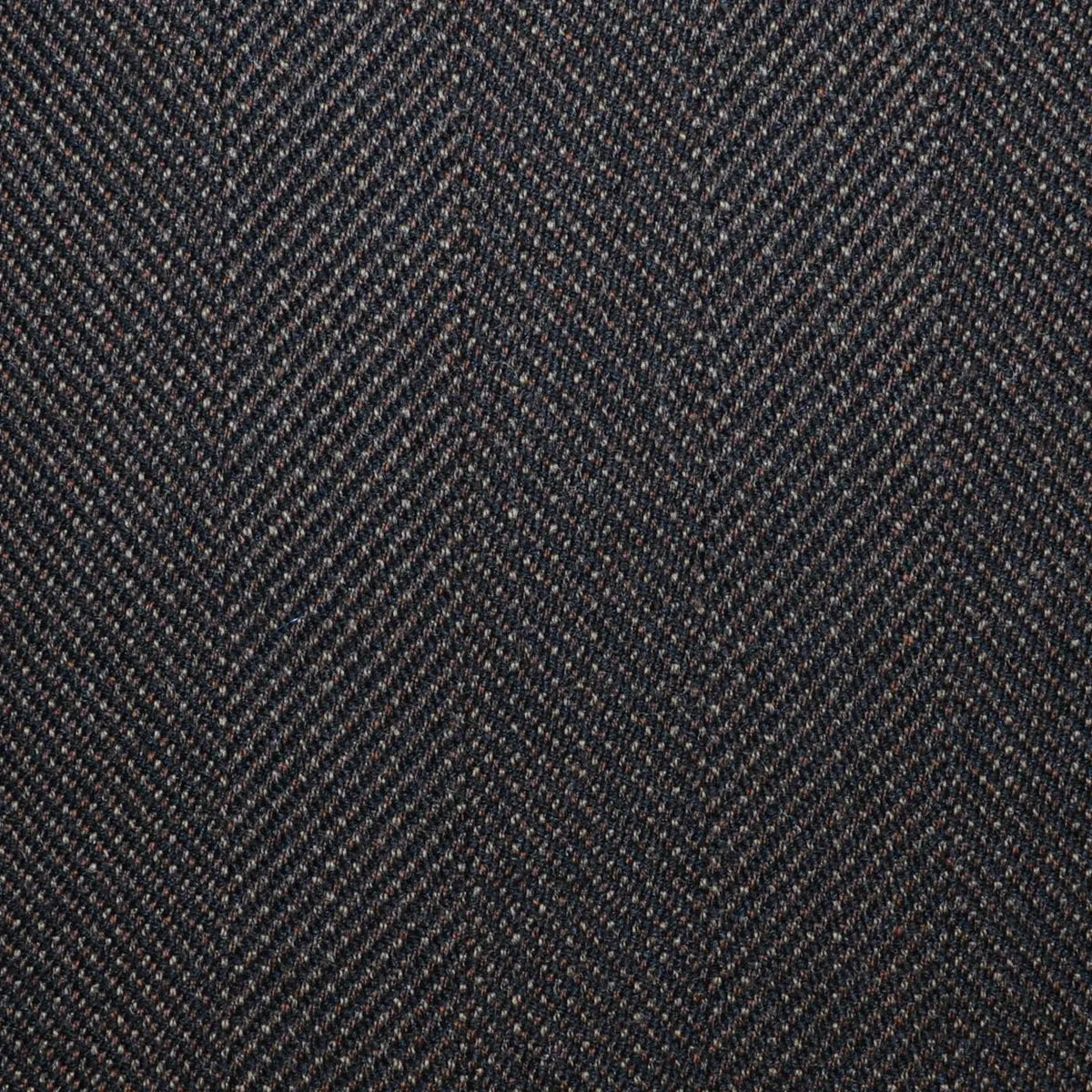 Dark Brown Wide Herringbone All Wool Vintage Twist Suiting Yorkshire Fabric