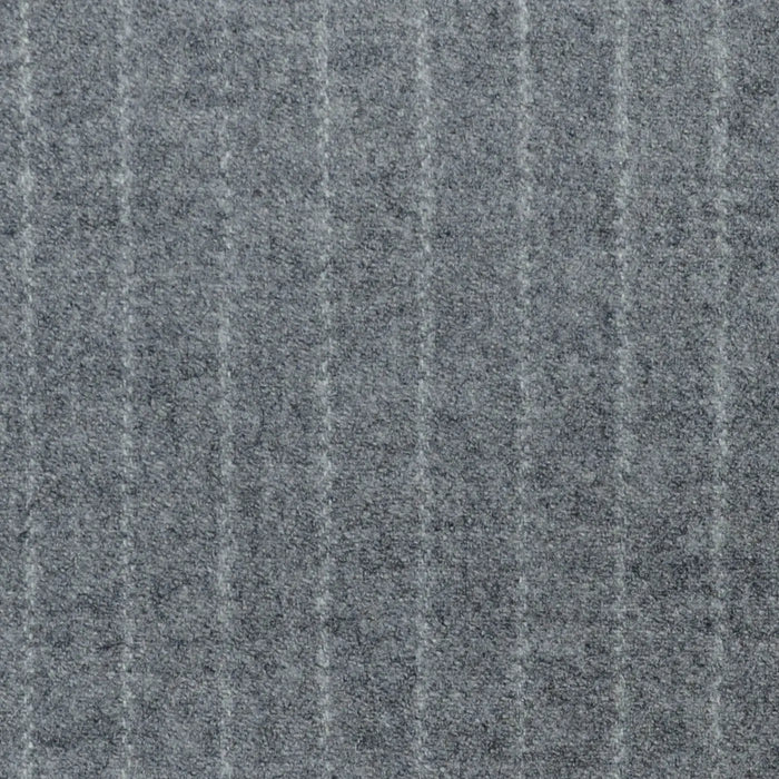 Silver Grey Narrow Chalk Stripe Super 120's All Wool Flannel Suiting Yorkshire Fabric