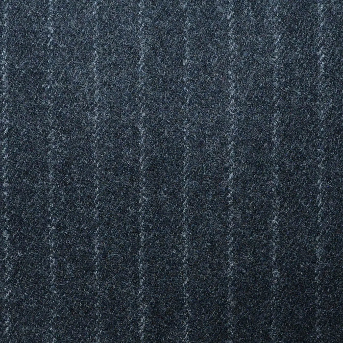 Charcoal Grey Narrow Chalk Stripe Super 120's All Wool Flannel Suiting Yorkshire Fabric