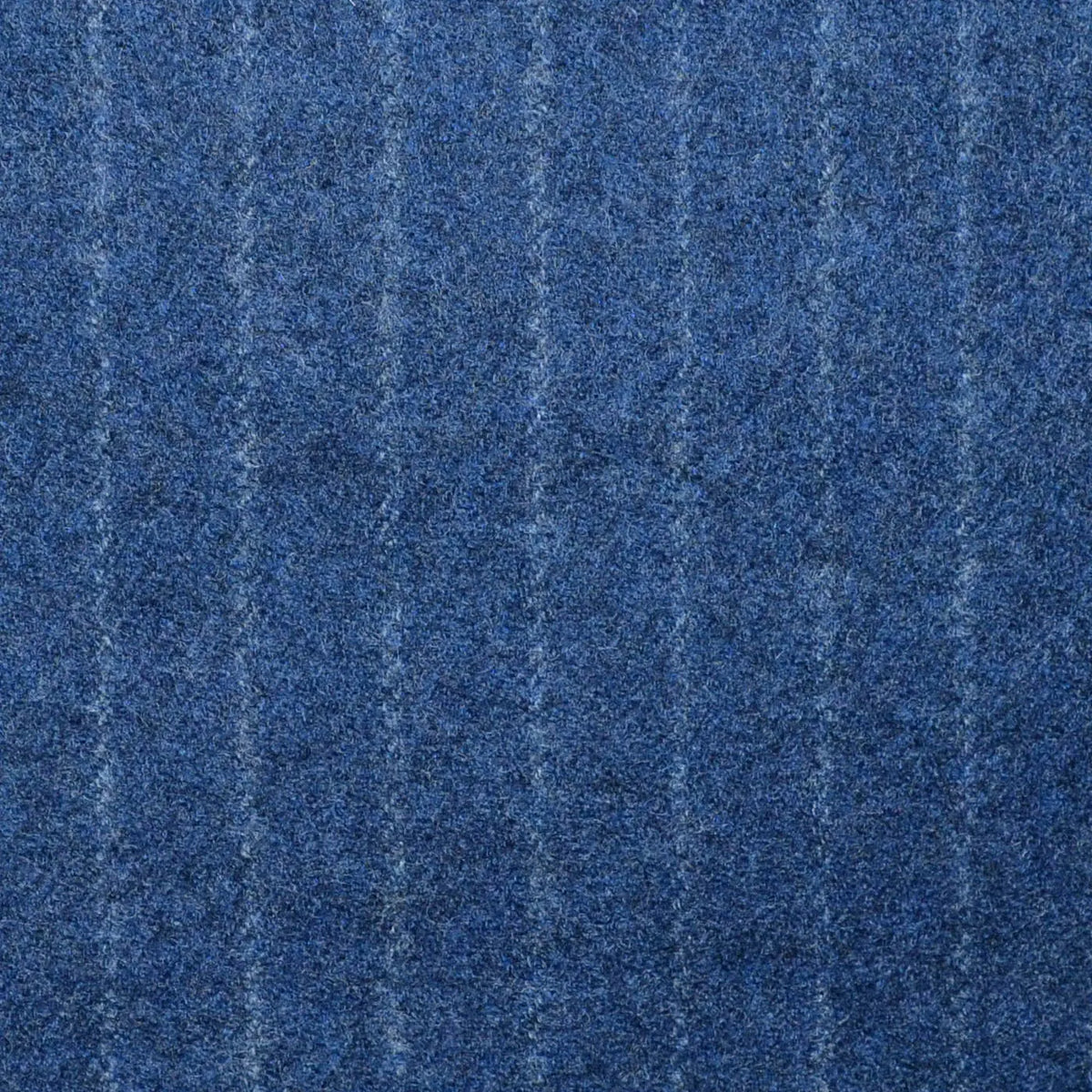 Medium Blue Narrow Chalk Stripe Super 120's All Wool Flannel Suiting Yorkshire Fabric