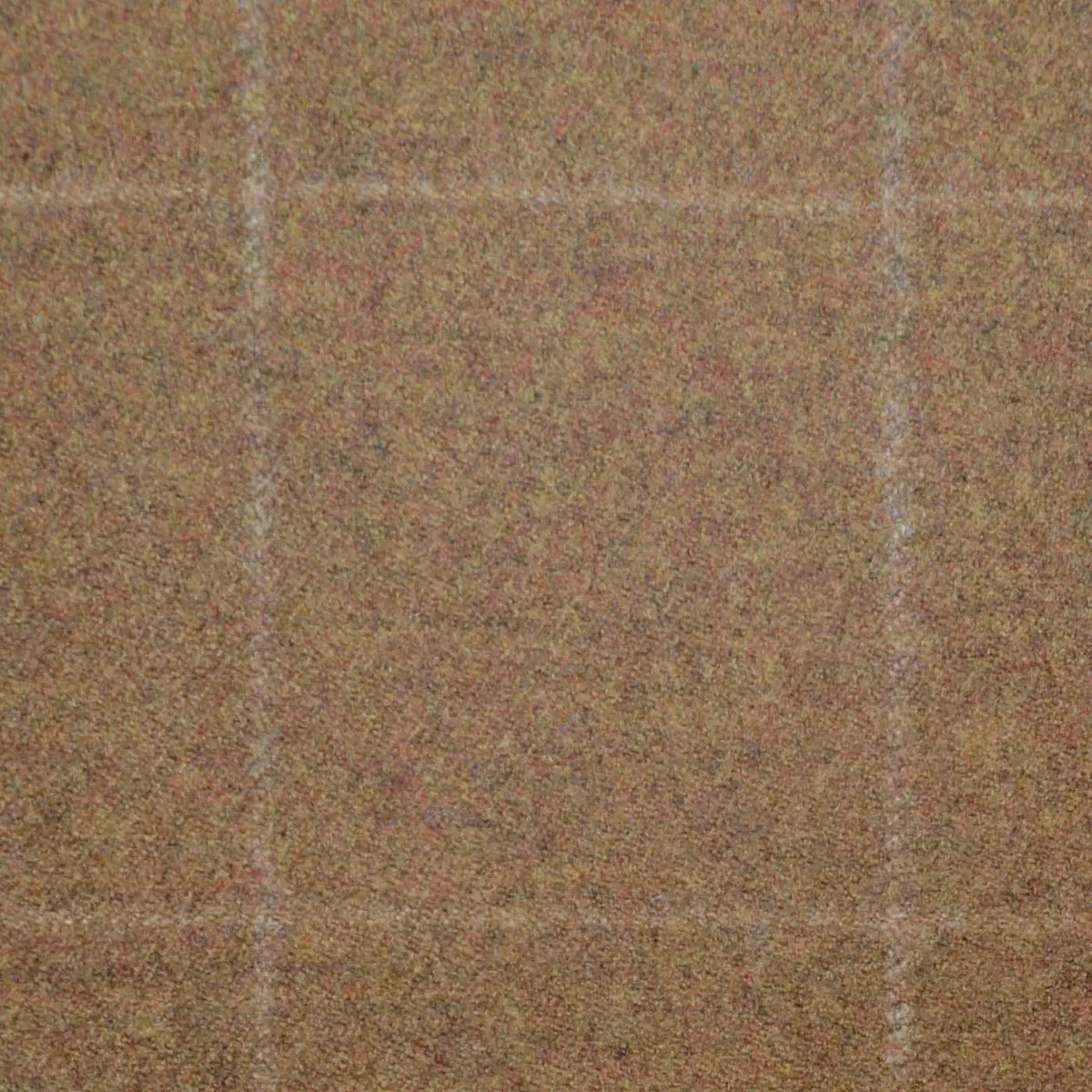 Camel Windowpane Check Super 120's All Wool Flannel Suiting Yorkshire Fabric