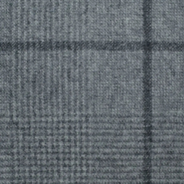 Light Grey Glen Check with Tonal Windowpane Check Super 120's All Wool Flannel Suiting