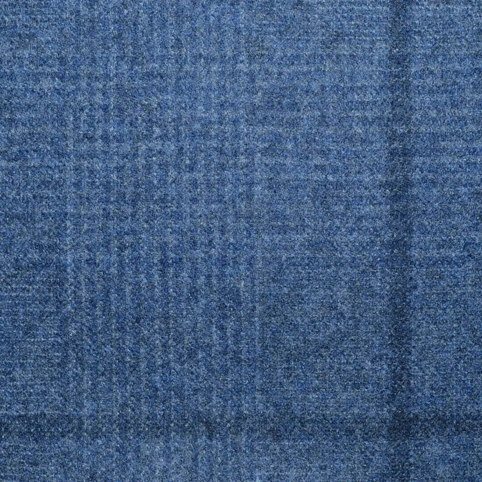Pale Blue Glen Check with Tonal Windowpane Check Super 120's All Wool Flannel Suiting