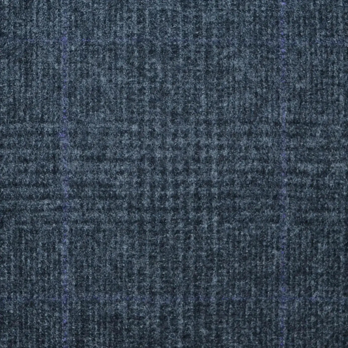 Dark Grey Glen Check with Purple Windowpane Check Super 120's All Wool Flannel Suiting