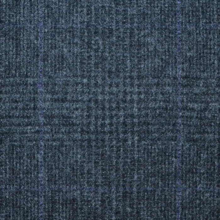Dark Grey Glen Check with Purple Windowpane Check Super 120's All Wool Flannel Suiting