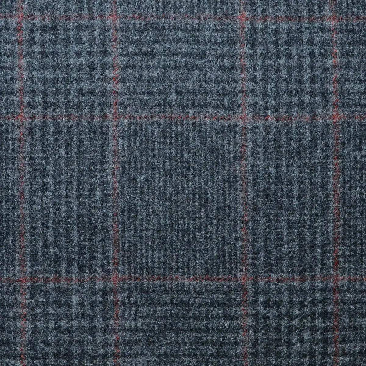 Dark Grey Glen Check with Tan Windowpane Check Super 120's All Wool Flannel Suiting