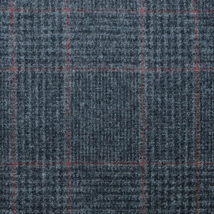 Dark Grey Glen Check with Tan Windowpane Check Super 120's All Wool Flannel Suiting