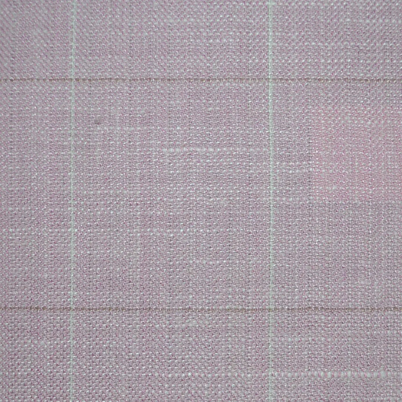 Soft Pink Herringbone with Windowpane Check Wool, Silk & Linen Jacketing Yorkshire Fabric
