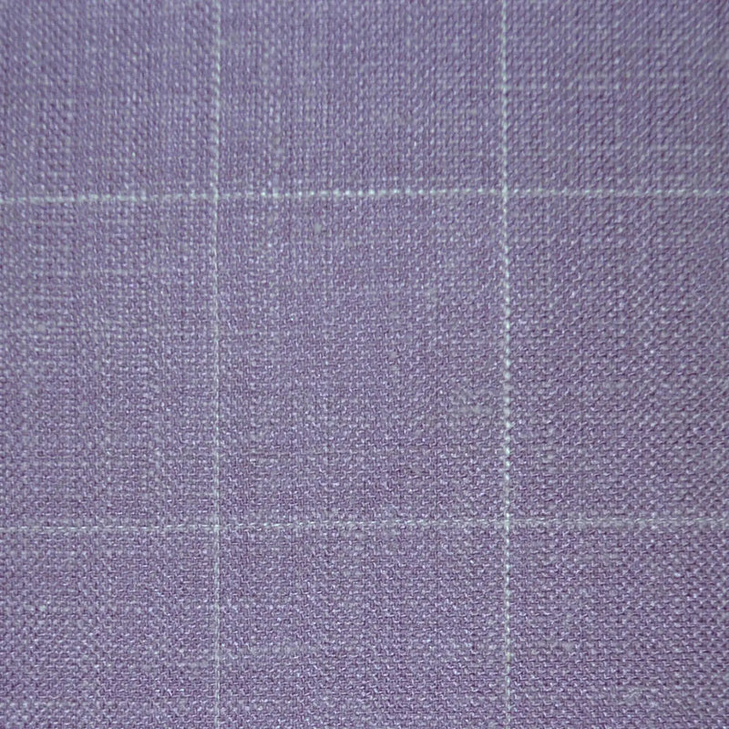 Lilac Windowpane Check Wool, Silk & Linen Jacketing Yorkshire Fabric