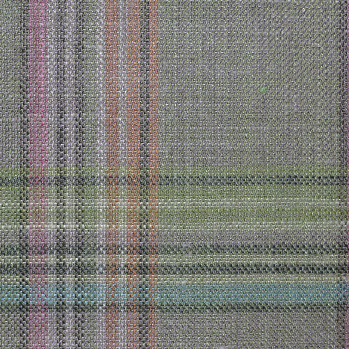 Moss Green Plaid Check Wool, Silk & Linen Jacketing Yorkshire Fabric