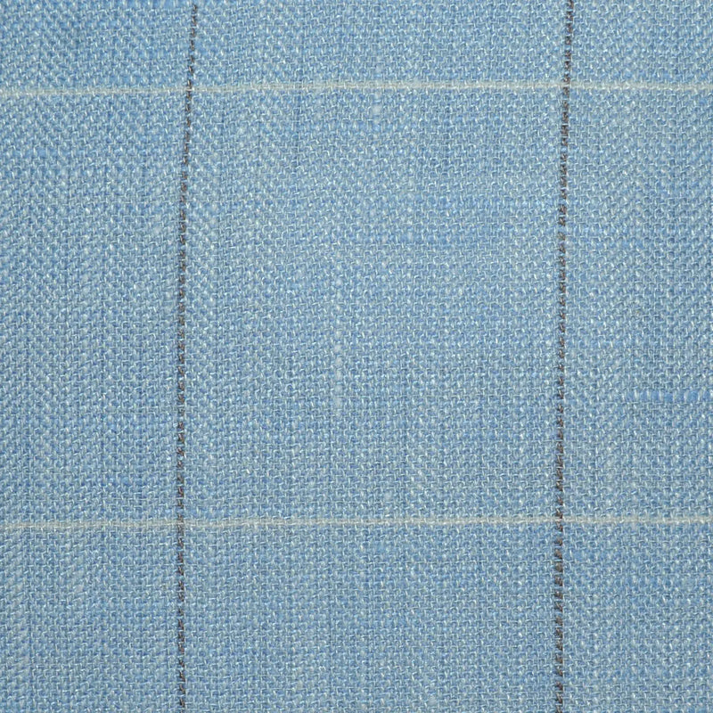 Pale Blue Herringbone with Windowpane Wool, Silk & Linen Jacketing Yorkshire Fabric