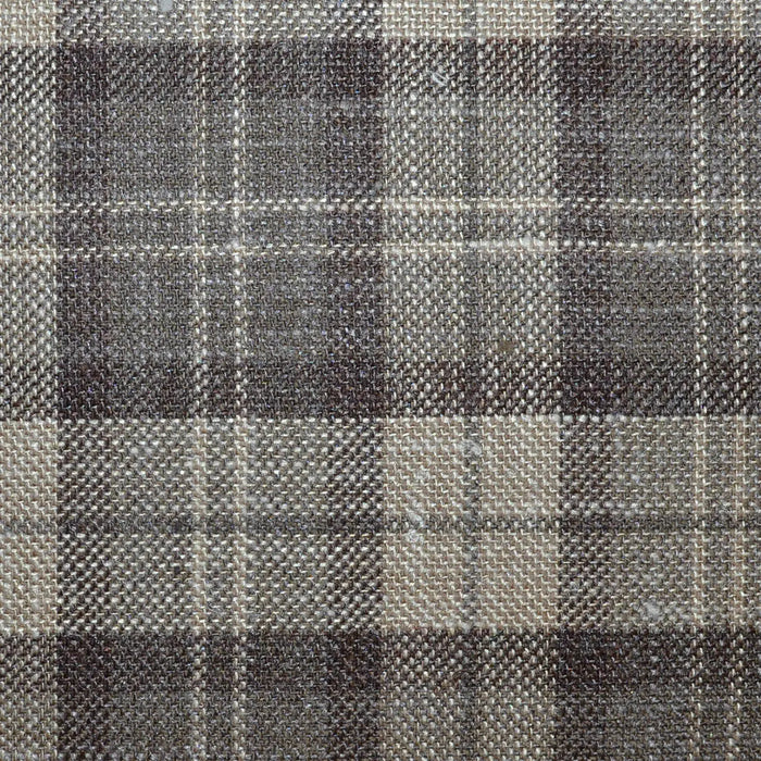 Camel and Brown Plaid Check Wool, Silk & Linen Jacketing Yorkshire Fabric