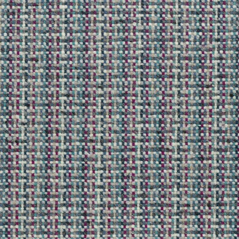 Blue, Burgundy and Ecru Basket Weave Wool Tweed