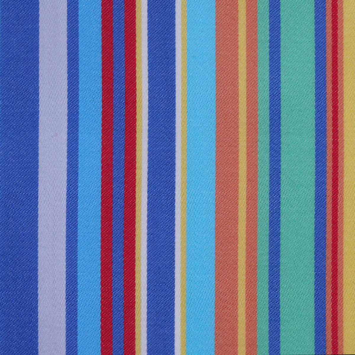 Blue, Green, Orange & Yellow Multi Stripe Cotton Shirting
