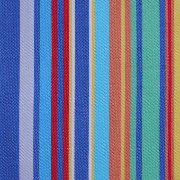 Blue, Green, Orange & Yellow Multi Stripe Cotton Shirting
