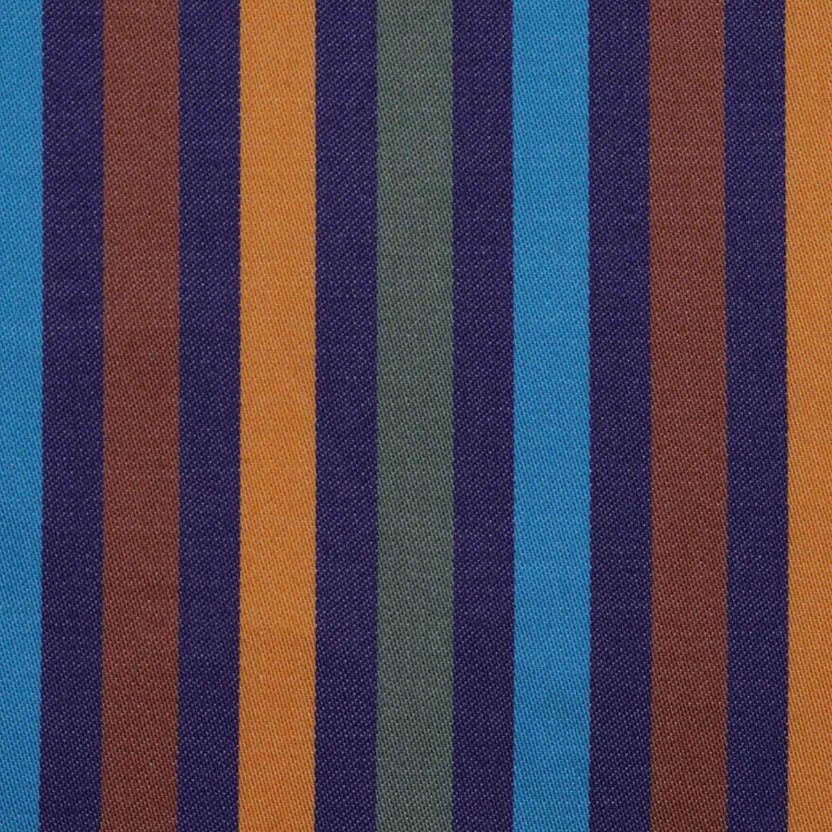 Blue, Navy, Brown, Amber and Green Multi Stripe Cotton Shirting
