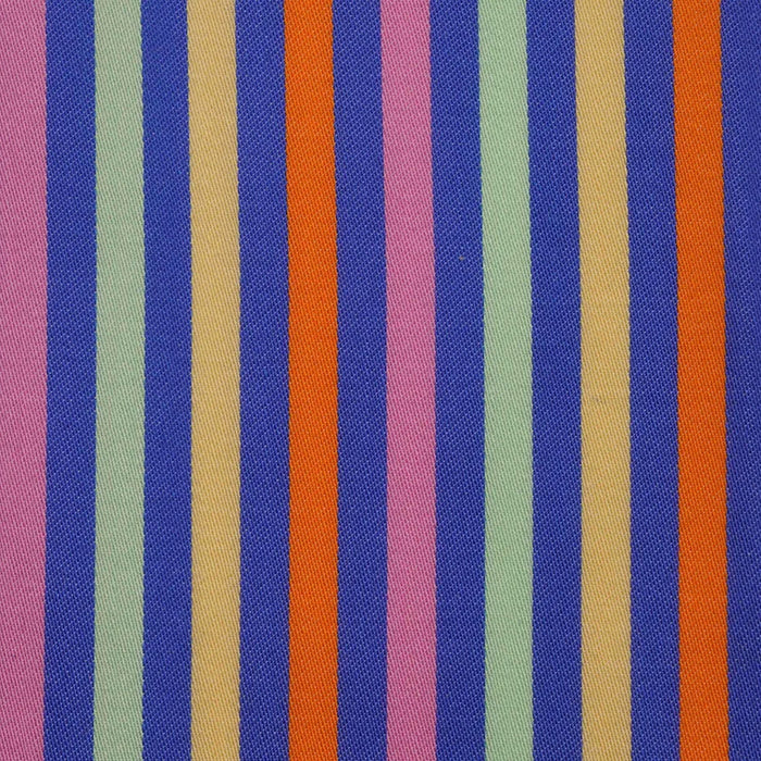 Blue, Orange & Green Multi Stripe Cotton Shirting