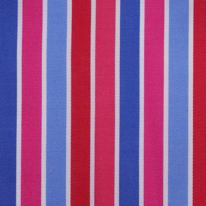 Blue, Pink, Red & White Multi Stripe Cotton Shirting