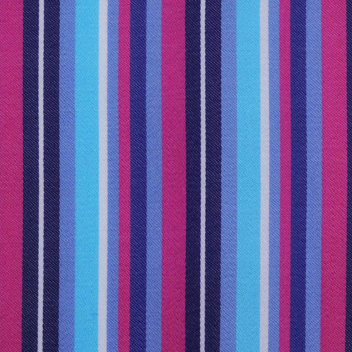 Blue, Pink & White Multi Stripe Cotton Shirting